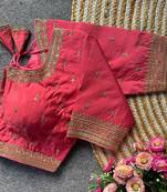 Peach silk blouse for women zari saree blouse