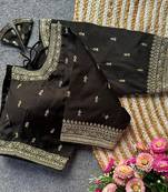Black silk blouse for women sequence saree blouse