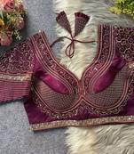 Purple silk blouse for women festive saree blouse