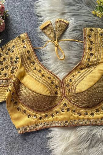 Beige silk blouse for women plain saree blouse