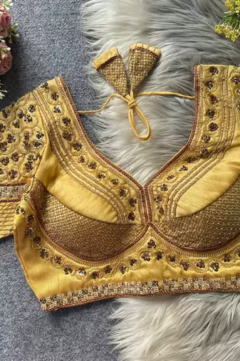 Beige silk blouse for women plain saree blouse