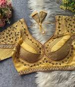 Beige silk blouse for women plain saree blouse