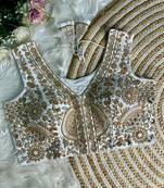 White silk blouse for women plain saree blouse