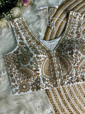 White silk blouse for women plain saree blouse 2