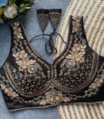 Black silk blouse for women thread saree blouse