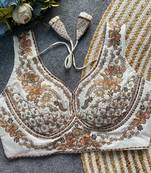 White silk blouse for women festive saree blouse