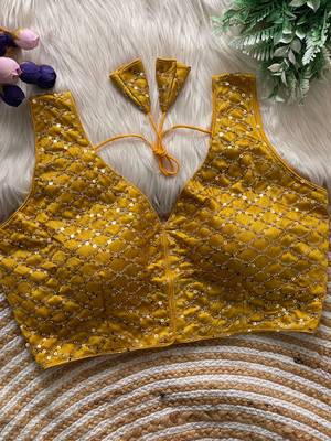 Yellow silk blouse for women designer saree blouse 1