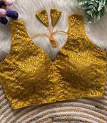 Yellow silk blouse for women designer saree blouse