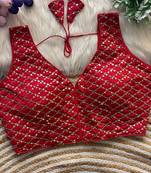 Red silk blouse for women embroidery saree blouse