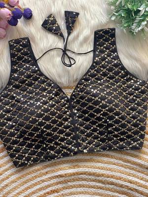 Black silk blouse for women stylish saree blouse 1