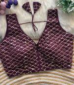 Purple silk blouse for women fancy saree blouse