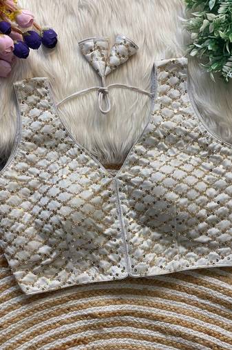 White silk blouse for women elegant saree blouse