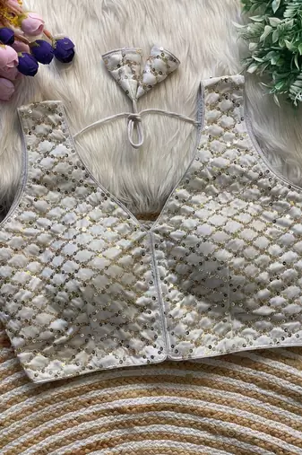 White silk blouse for women elegant saree blouse