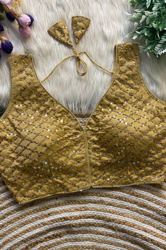 Beige silk blouse for women festive saree blouse