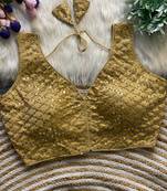 Beige silk blouse for women festive saree blouse