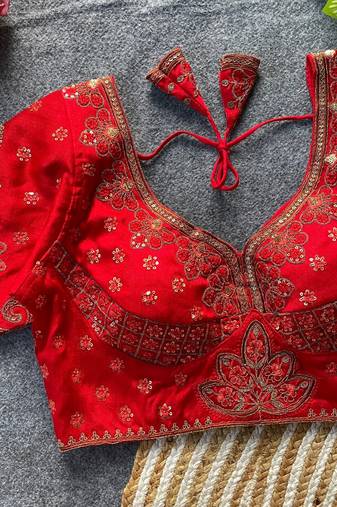 Red silk blouse for women traditional saree blouse