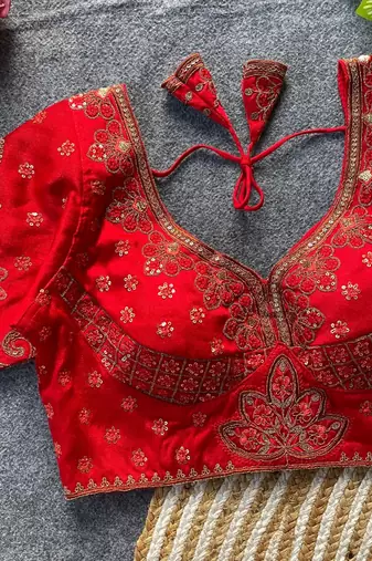Red silk blouse for women traditional saree blouse