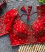 Red silk blouse for women traditional saree blouse