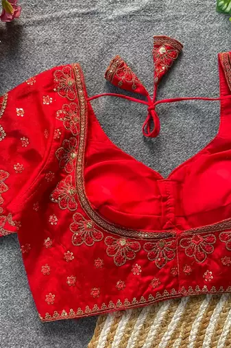 Red silk blouse for women traditional saree blouse