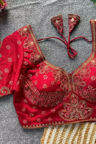 Maroon silk blouse for women plain saree blouse