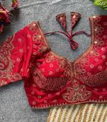 Maroon silk blouse for women plain saree blouse