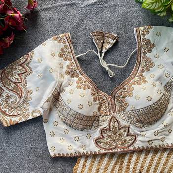 White silk blouse for women designer saree blouse 1