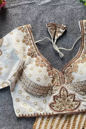 White silk blouse for women designer saree blouse