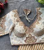 White silk blouse for women designer saree blouse