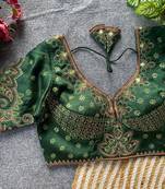 Green silk blouse for women zari saree blouse