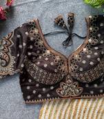 Black silk blouse for women fancy saree blouse