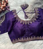 Purple silk blouse for women festive saree blouse