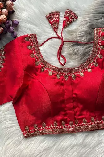 Red silk blouse for women traditional saree blouse