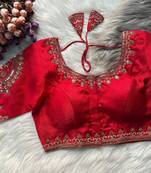 Red silk blouse for women traditional saree blouse