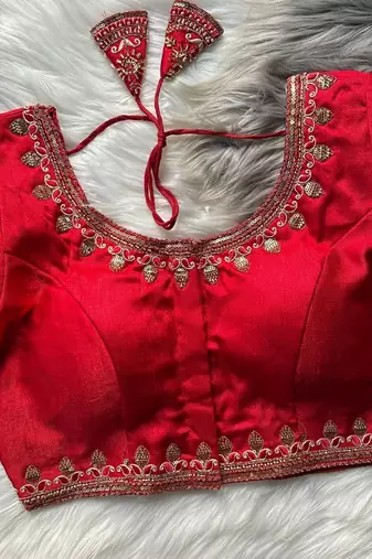 Red silk blouse for women traditional saree blouse