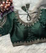 Dark green silk blouse for women zari saree blouse