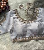 Grey silk blouse for women thread saree blouse