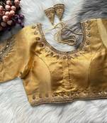 Beige silk blouse for women stylish saree blouse