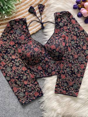 Black cotton blouse for women elegant saree blouse 1