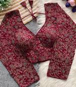Maroon cotton blouse for women festive saree blouse