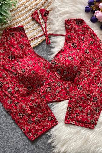 Red cotton blouse for women traditional saree blouse