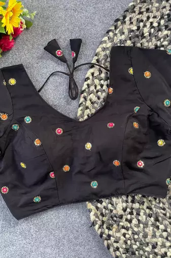 Black cotton blouse for women designer saree blouse