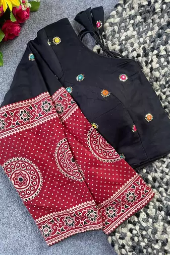 Black cotton blouse for women designer saree blouse