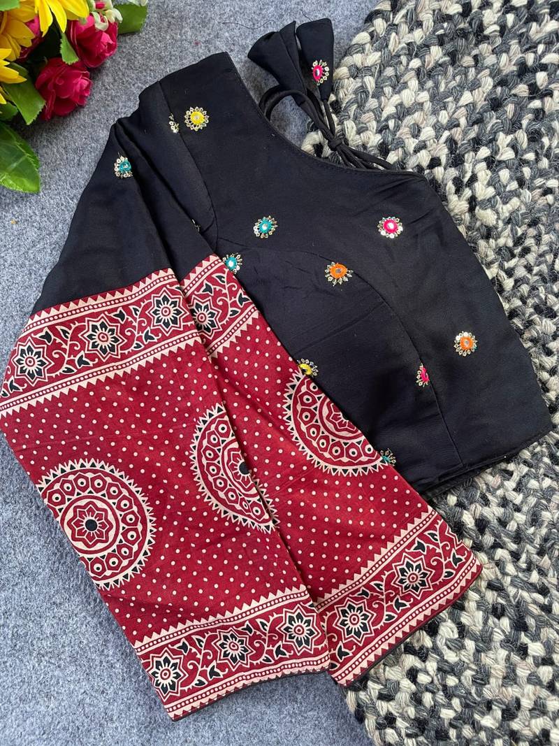 Black cotton blouse for women designer saree blouse