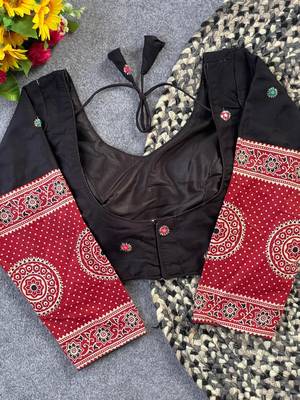 Black cotton blouse for women designer saree blouse 4