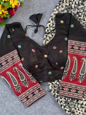 Black cotton blouse for women zari saree blouse 1
