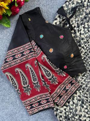 Black cotton blouse for women zari saree blouse 2