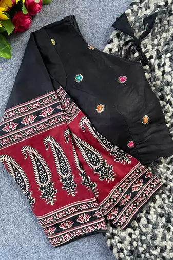 Black cotton blouse for women zari saree blouse