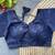 Navy blue georgette blouse for women thread saree blouse