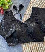 Black georgette blouse for women printed saree blouse