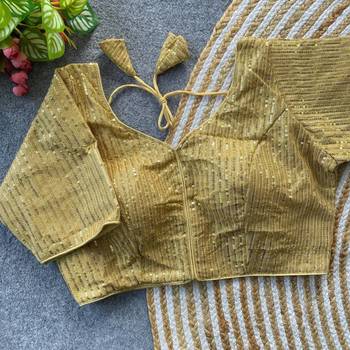 Yellow georgette blouse for women fancy saree blouse 1